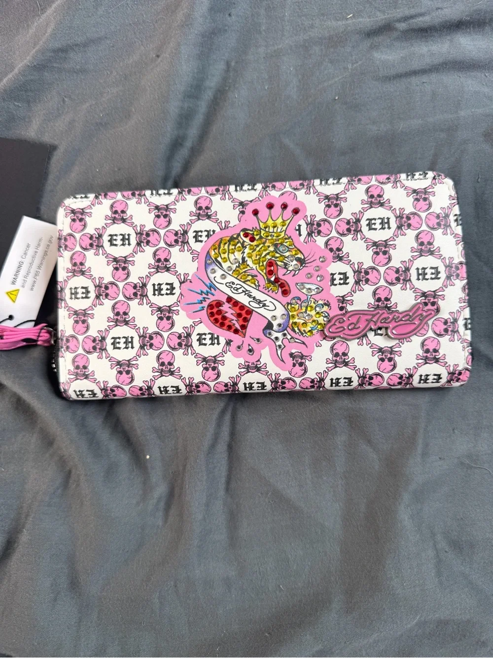 Ed Hardy Hot Pink Tattoo-Print Tote with Matching Wallet